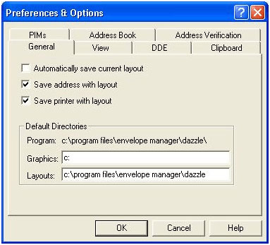 Preferences & Options dialog box
